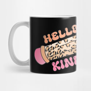 Hello Kindergarten Leopard Pencil Back To School First Day Mug